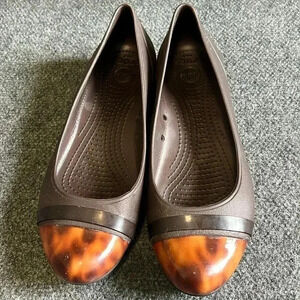 Crocs Tortoise Cap Toe Flats Ballet Slip On